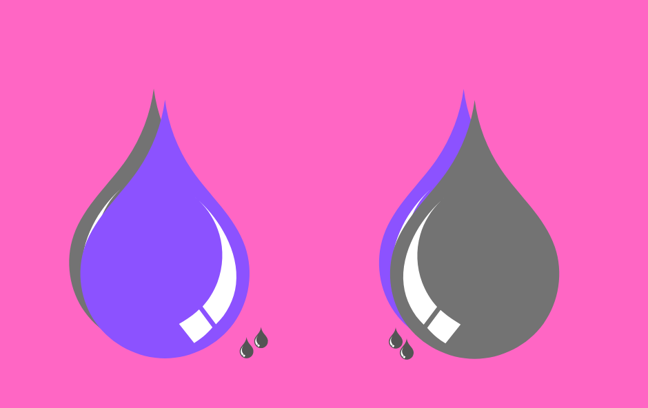 Two coloured drops